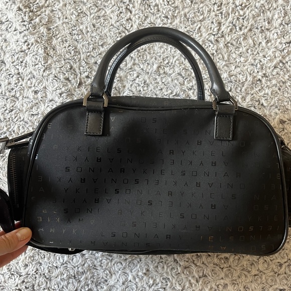 SONIA RYKIEL Signature Monogram Bag Satchel Logo Leather Hand Purse Crossbody xo - Picture 12 of 17